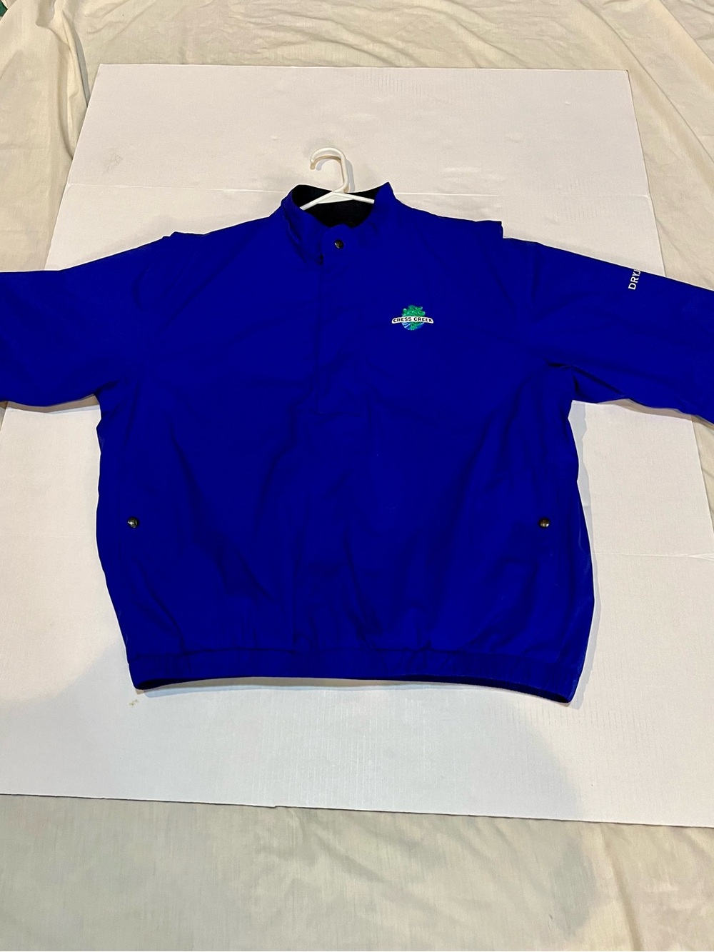 FootJoy DryJoys SS Golf Windshirt Pullover Royal Blue Cress Creek Country Club L